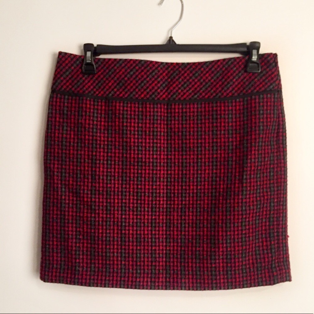 Loft wool blend plaid skirt EUC 10